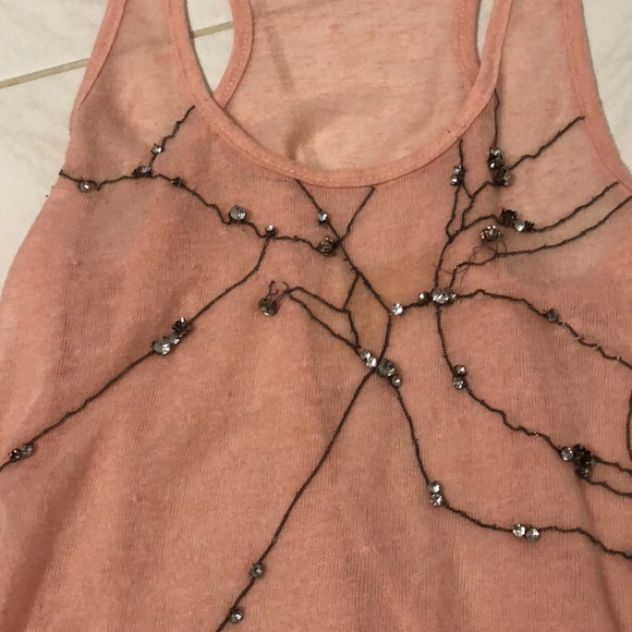 Light Pink Jewelled Tank Top COSTA BLANKA (Size XS) - Picture 4 of 5